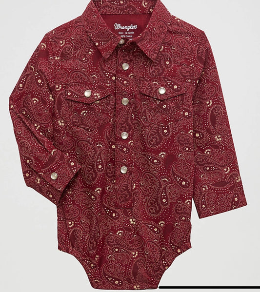 WRANGLER BABY BOY ONESIE CLASSIC BUTTON UP