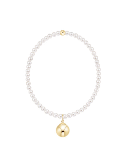 E NEWTON CLASSIC PEARL 3MM BRACELET-CLASSC GOLD 10MM CHARM