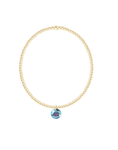 E NEWTON CLASSIC GOLD 2MM BRACELET- REFLECTION SMALL BIRTHSTONE CHARM