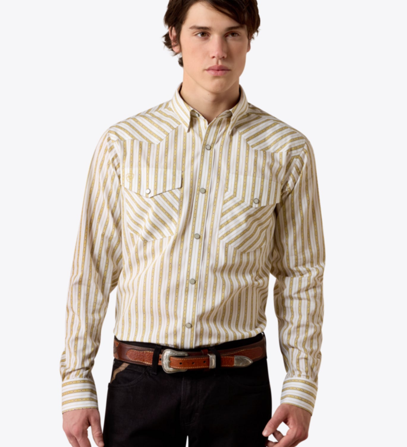 ARIAT MENS WRINKLE FREE RIVAL FITTED SNAP SHIRT