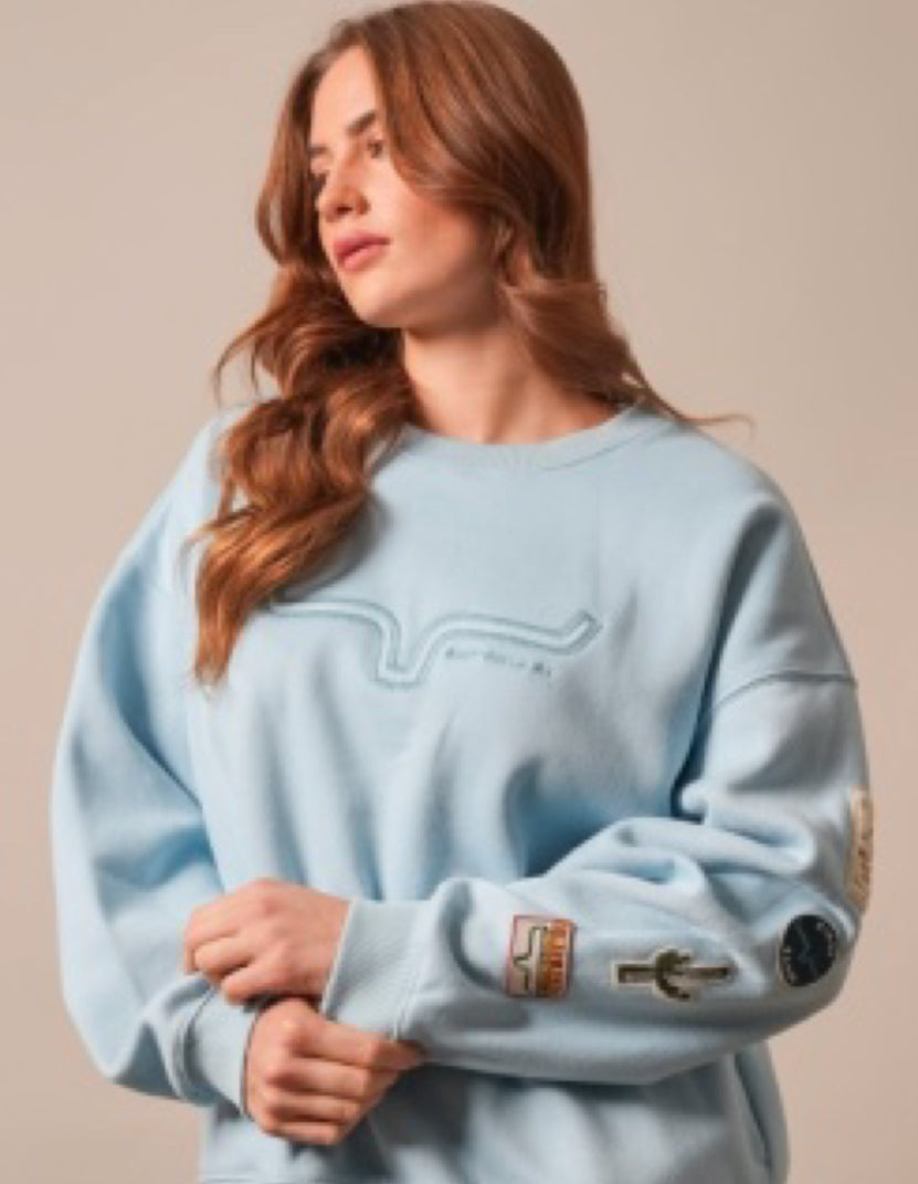 KIMES RANCH SAGUARO PATCH FLEECE CREWNECK PULLOVER