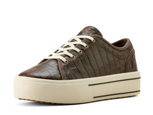 ARIAT WOMENS SKYLAR LUXE ESPRESSO CROC PRINT SHOE