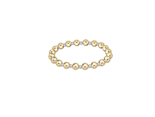 E NEWTON CLASSIC GRATEFUL PATTERN 8MM BEAD BRACELET-MIXED METAL