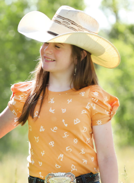 CINCH GIRLS SHORT SLEEVE RUFFLE SLEEVE TOP