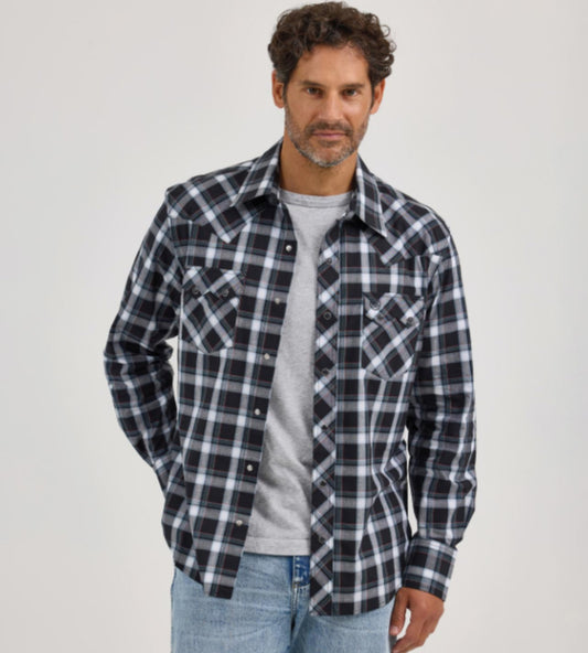 WRANGLER RETRO MENS MODERN FIT LONG SLEEVE SNAP SHIRT