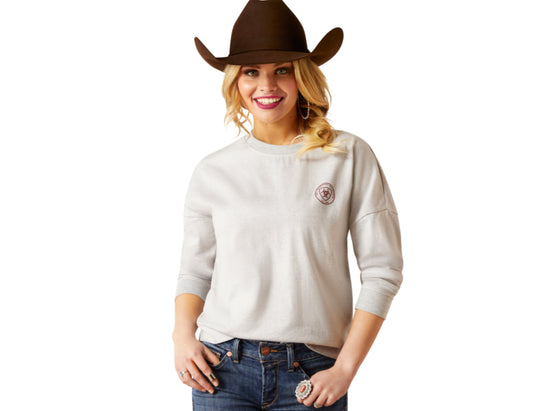 ARIAT WOMENS TRUE WEST OVERSIZED LONG SLEEVE TEE