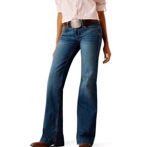 ARIAT WOMENS MID RISE HASLEY SLIM TROUSER JEANS