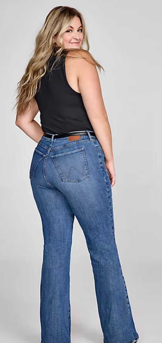 WRANGLER WOMENS BESPOKE HIGH RISE WESTERN FLARE LILY JEAN