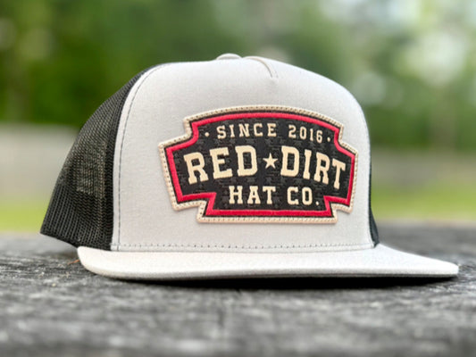 RED DIRT HAT CO UP IN LIGHTS-SILVER/BLACK 5 PANEL HAT