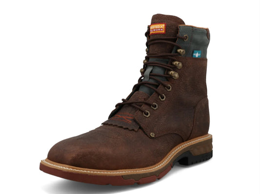 TWISTED X MENS 8” CELLSTRETCH LASER-BROWN DISTRESSED AND SLATE
