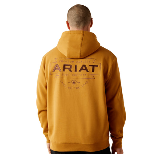 ARIAT MENS BOOTCOMPANY LOG SIMPLE HOODIE