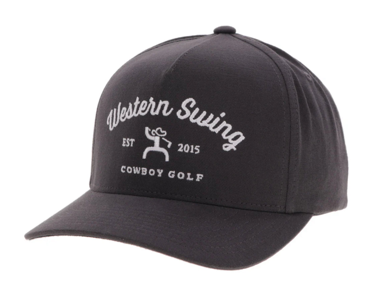 HOOEY WESTERN SWING HAT GREY 5-PANEL TRUCKER WITH WHITE EMBROIDERY LOGO