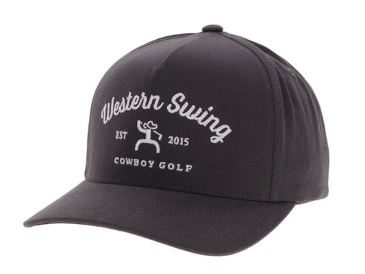HOOEY WESTERN SWING HAT GREY 5-PANEL TRUCKER WITH WHITE EMBROIDERY LOGO