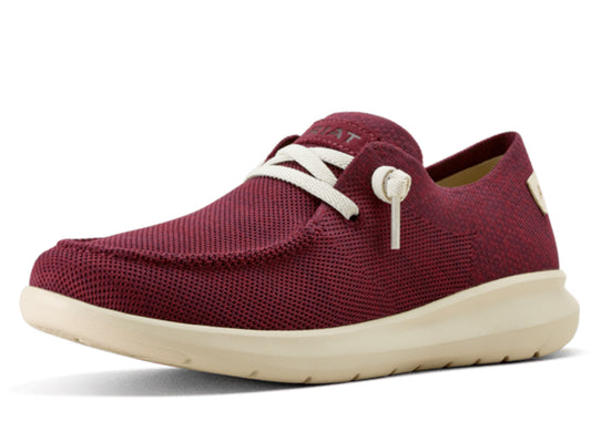 ARIAT WOMENS HILO HEATHERED BURGUNDY KNIT SHOE