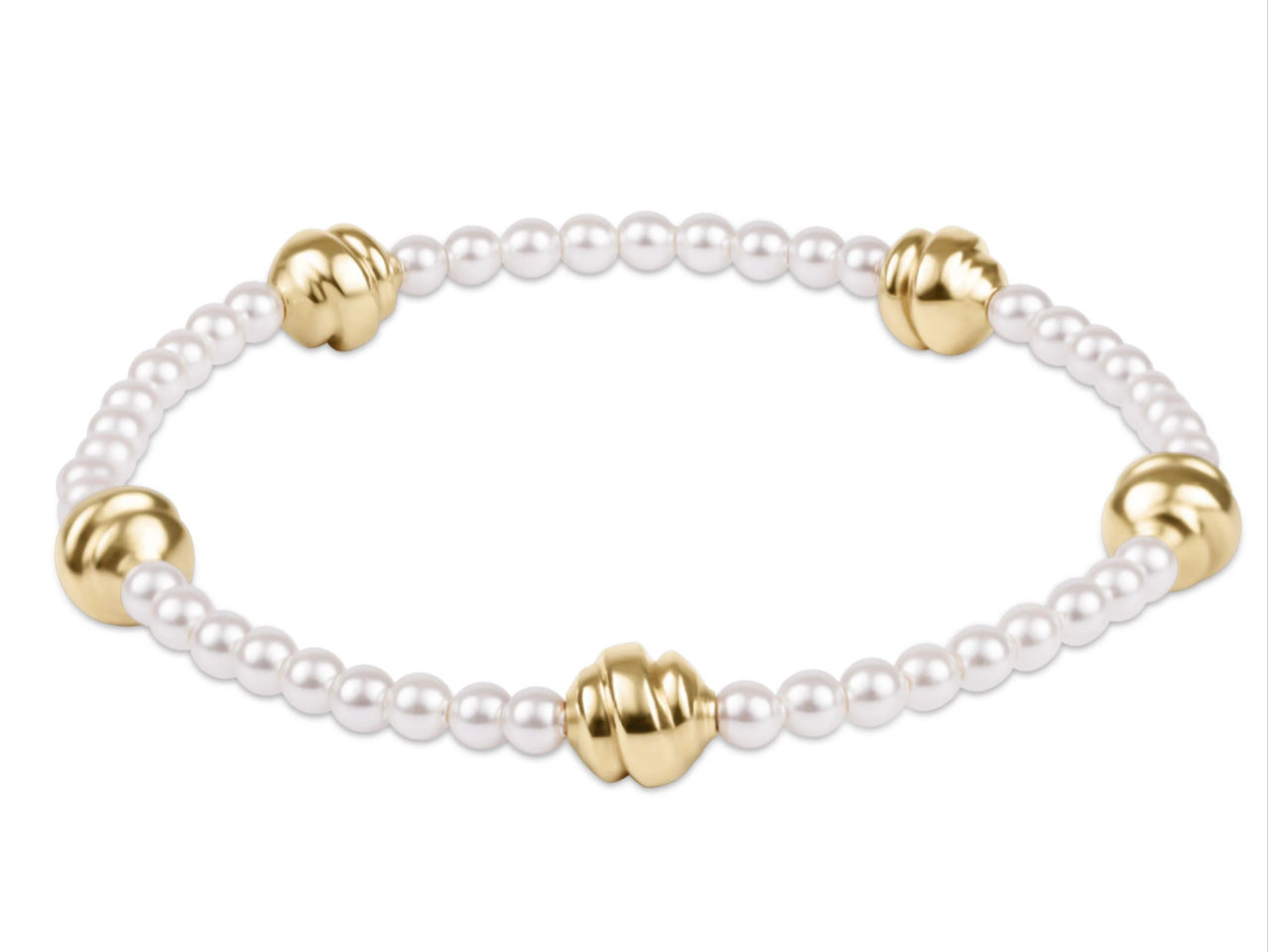 E NEWTON ADMIRE SMALL GOLD 3MM PEARL BRACELET