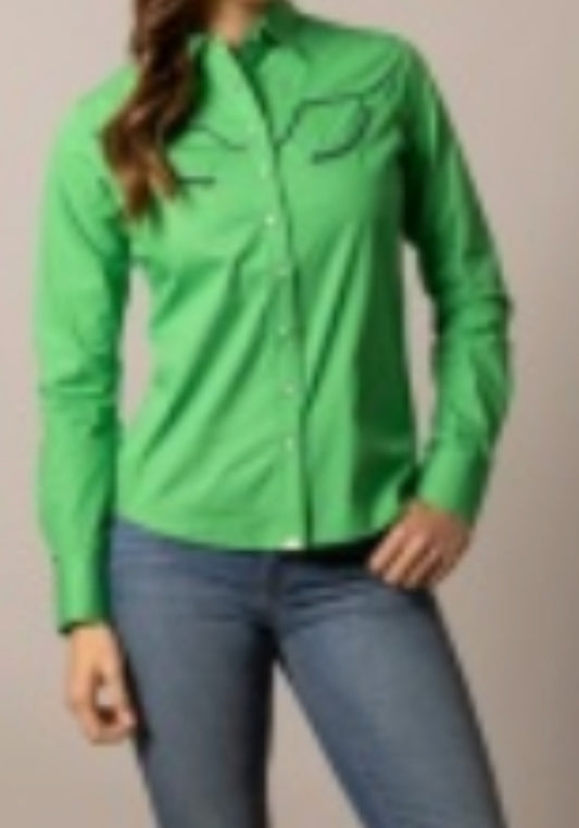 KIMES RANCH WOMENS LONG HORN LONG SLEEVE BUTTON UP SHIRT