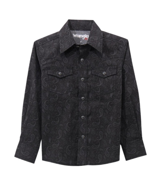 WRANGLER BOYS 20X ADVANCED COMFORT LONG SLEEVE SNAP SHIRT