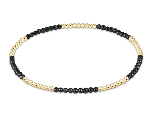 E NEWTON BLISSFUL PATTERN 2MM BEAD BRACELET-FACETTED HEMATITE