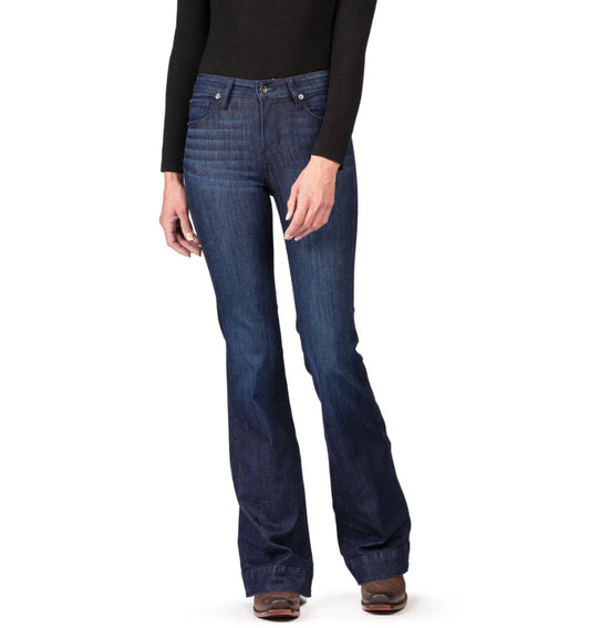 HAALA DENIM BELLA TROUSER FLARE JEAN IN MIDNIGHT WITH NAVY STITCHING