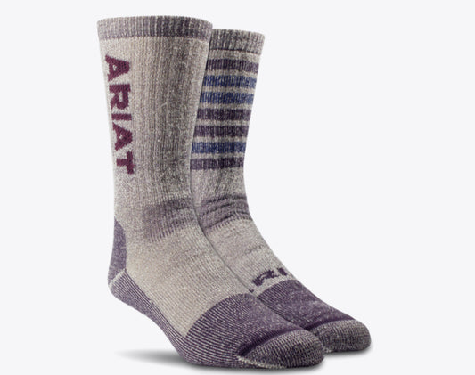 ARIAT WOMENS MIDWEIGHT MERINO WOOL BLEND STEEL TOE WORK SOCKS