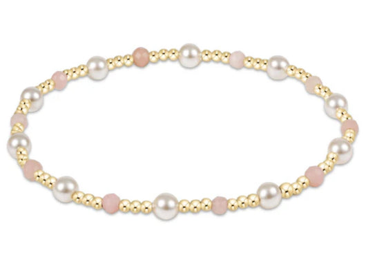 E NEWTON PEARL SINCERITY PATTERN 4MM BEAD BRACELET PINK OPAL
