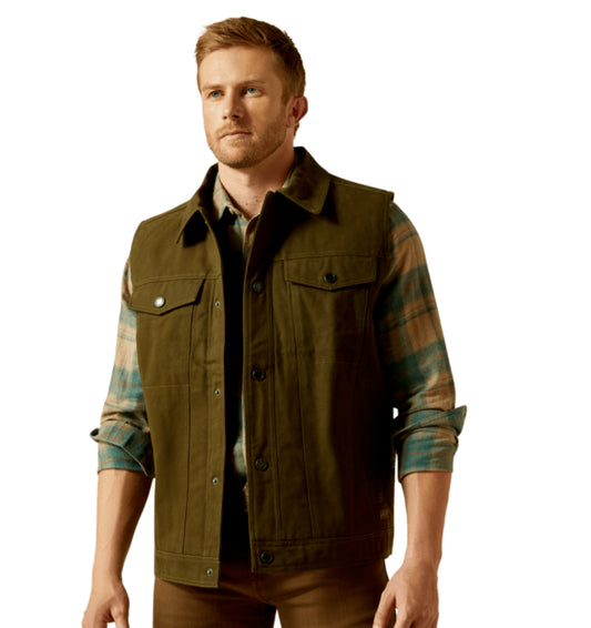 ARIAT MENS CANVAS RANCHER VEST