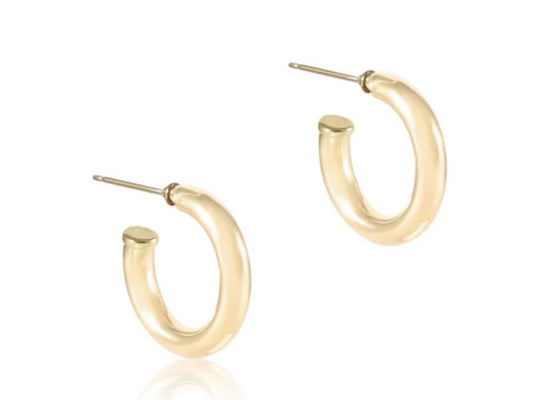 E NEWTON ROUND GOLD 1” POST HOOP EARRINGS- 4 MM - SMOOTH
