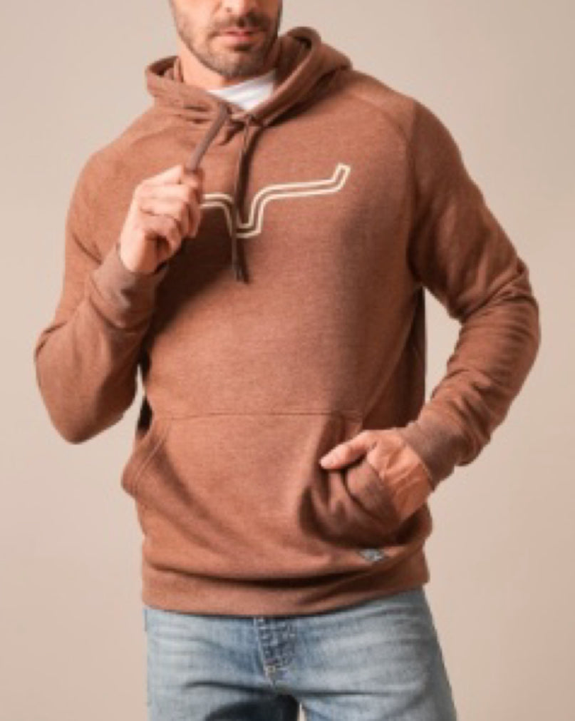 KIMES RANCH MENS OUTLIER HOODIE IN DARK BROWN HEATHER