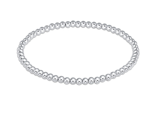E NEWTON CLASSIC STERLING 3 MM BEAD BRACELET