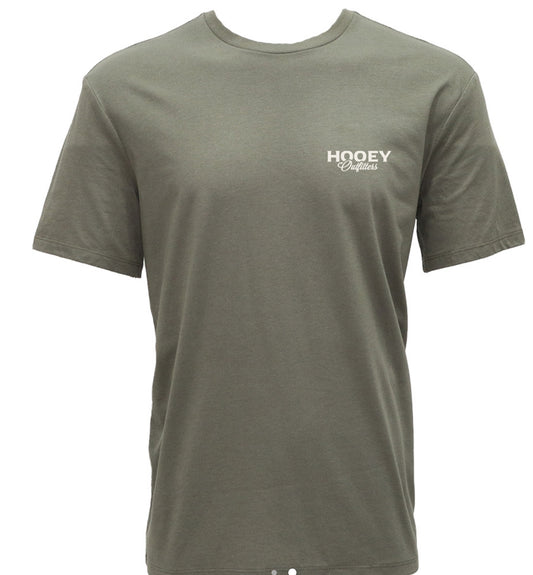 HOOEY OUTFITTERS MENS VETIVER OLIVE CREW NECK REACTIVE DYE SHORT SLEEVE TSHIRT