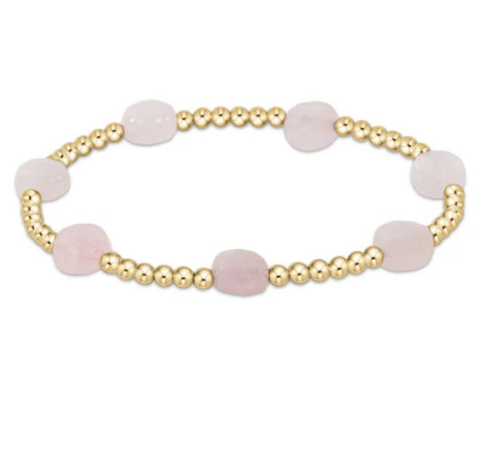 E NEWTON ADMIRE GOLD 3MM BEAD BRACELET PINK OPAL