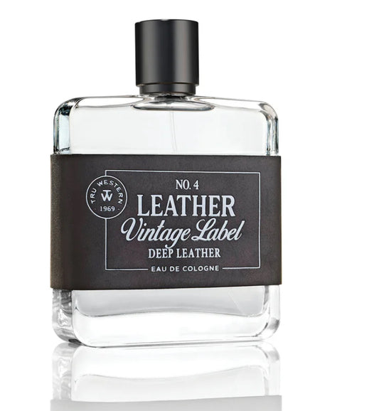 NO 4 LEATHER VINTAGE LABEL DEEP LEATHER COLOGNE FOR MEN BY TRU WESTERN