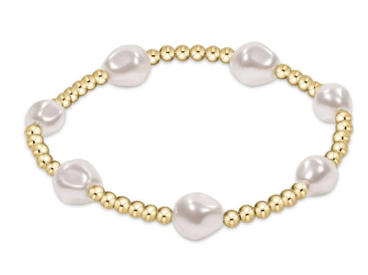 E NEWTON EXTENDS ADMIRE GOLD 3MM BEAD BRACELET PEARL