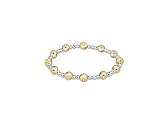 E NEWTON CLASSIC SINCERITY PATTERN 6MM BEAD BRACELET-MIXED METAL