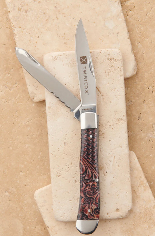 TWISTED X TOOLED HANDLE KNIFE