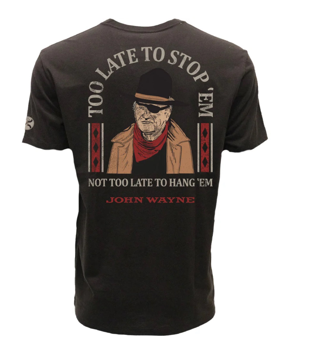 HOOEY MENS JOHN WAYNE T-SHIRT DARK BROWN