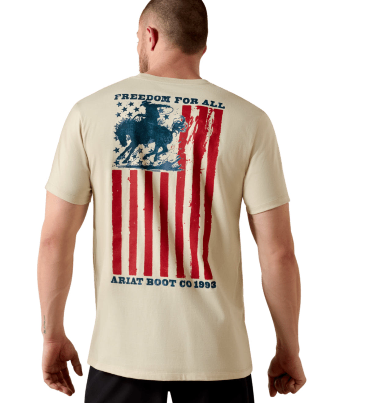 ARIAT MENS SPLIT FREEDOM PAINTED SHORT SLEEVE TSHIRT