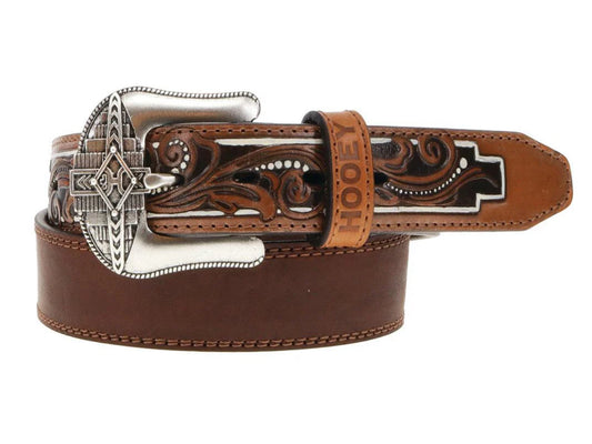 HOOEY MENS MAVERICK 1.5 BROWN DISTRESSED LEATHER BELT