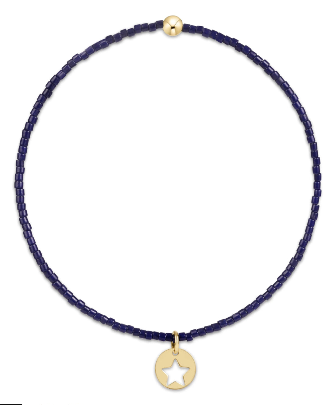 E NEWTON HOPE CLASSIC BRACELET NAVY- STAR SMALL GOLD DISC