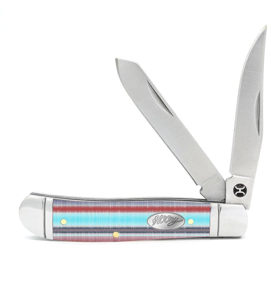 HOOEY KNIFE, LARGE 4 1/4” CALI STRIPE MULTI COLOR TRAPPER