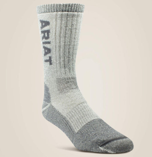 ARIAT MERINO WOOL STEEL TOE BLEND CREW SOCK