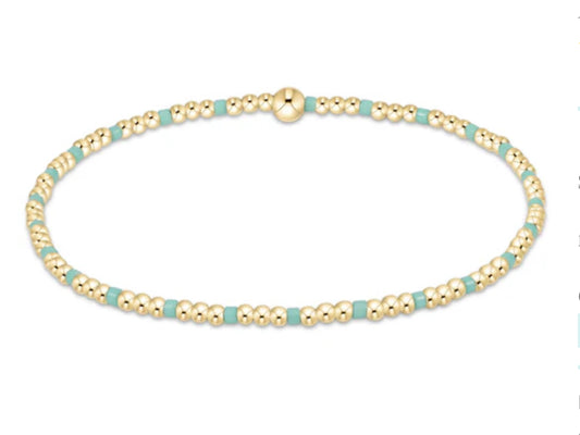 E NEWTON HOPE SINCERITY PATTERN 2MM BEAD BRACELET MINT