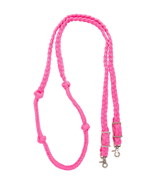 MARTIN SADDLERY BARREL REINS 1” BRAIDED NYLON W/ KNOT