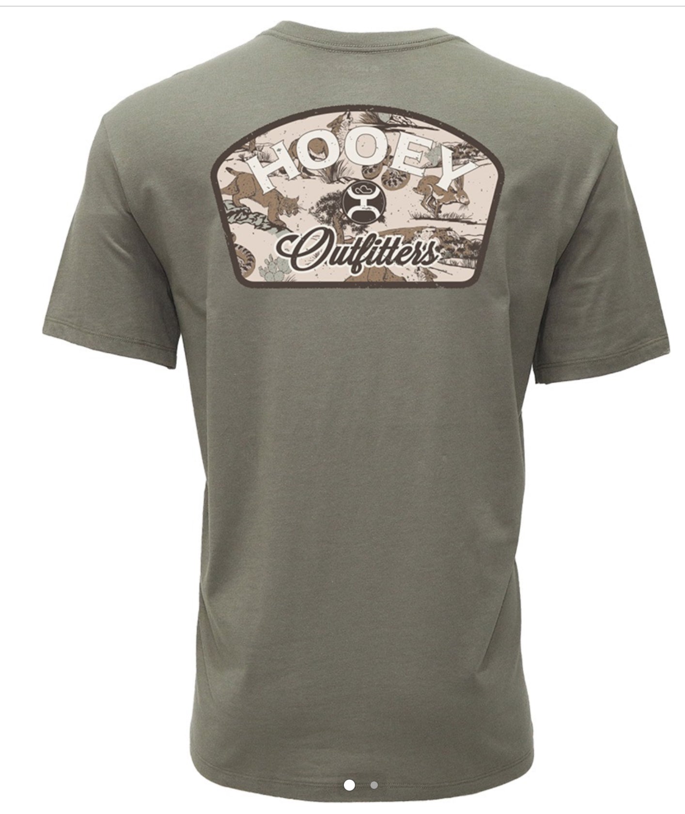 HOOEY OUTFITTERS MENS VETIVER OLIVE CREW NECK REACTIVE DYE SHORT SLEEVE TSHIRT