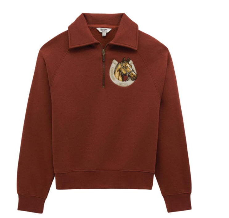 WRANGLER WOMENS AMERICAN RETRO COLLECTION 1/4 ZIP SWEATSHIRT