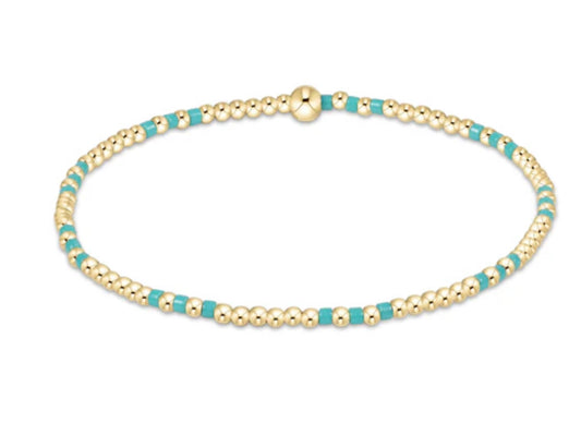 E NEWTON HOPE JOY PATTERN 2MM BEAD BRACELET TURQUOISE