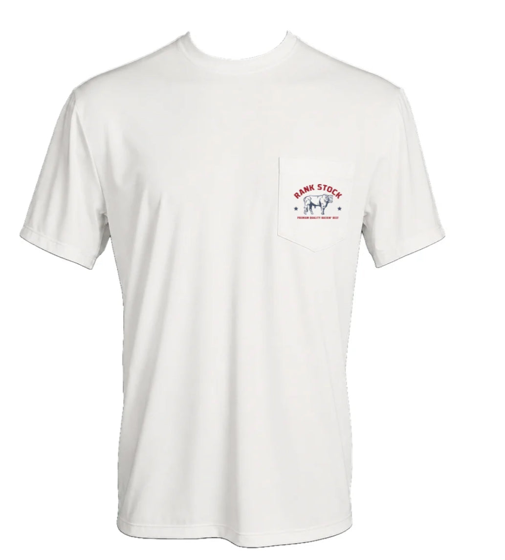 HOOEY MENS CHARBRAY RANK STOCK POCKET T-SHIRT CREAM