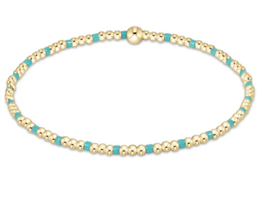 E NEWTON HOPE SINCERITY PATTERN 2MM BEAD BRACELET TURQUOISE