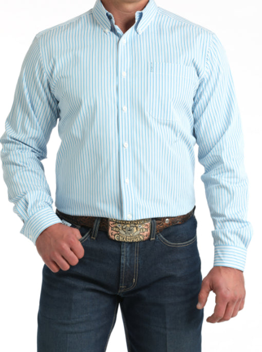 CINCH MENS LONG SLEEVE MODERN FIT STRIPED BUTTON UP