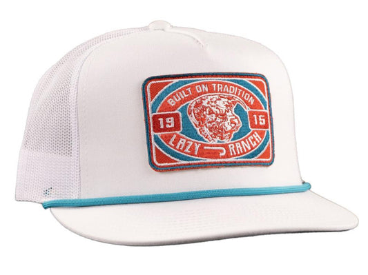 LAZY J RANCH WHITE ROUND PEN CLASSIC ROPE TRUCKER HAT